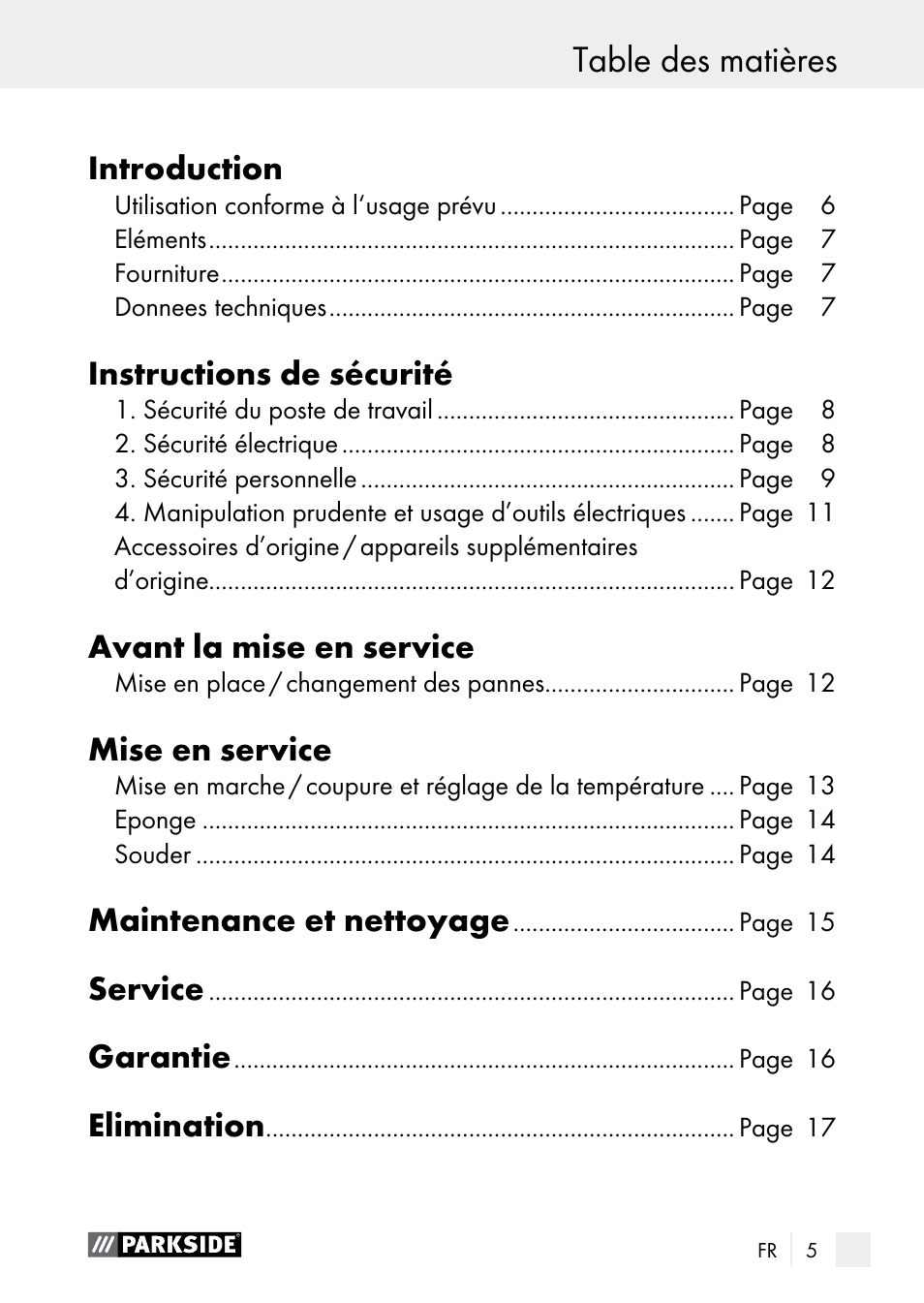 Parkside PLS 48 B1 User Manual | Page 5 / 46