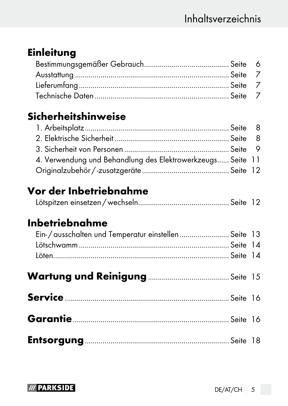 Parkside PLS 48 B1 User Manual | Page 5 / 60