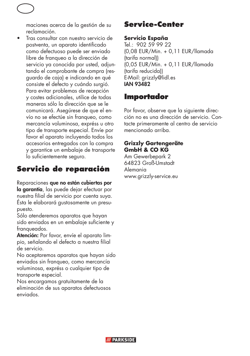 Servicio de reparación, Service-center, Importador | Parkside PHD 150 C2 User Manual | Page 16 / 70