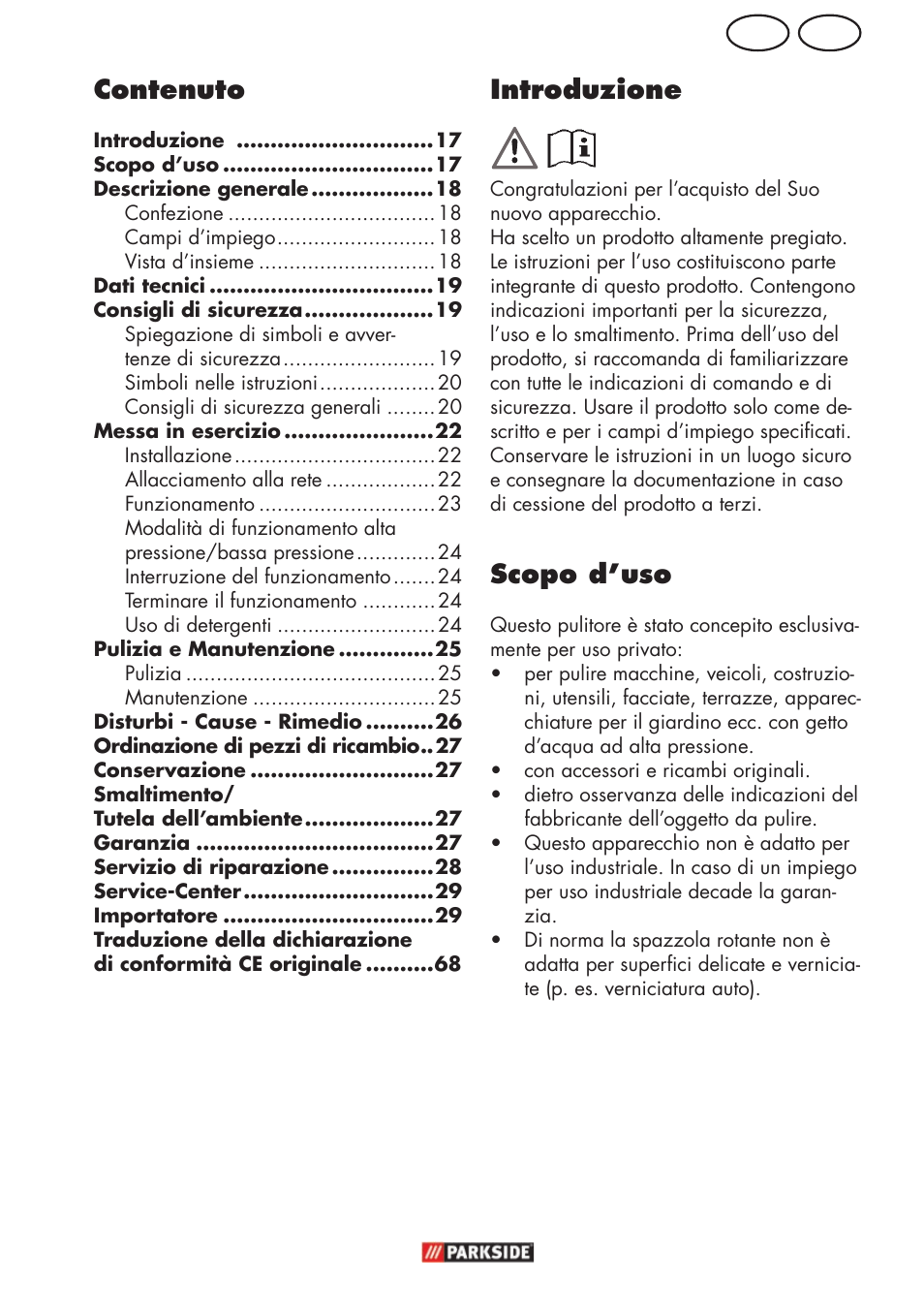 Mt it introduzione, Scopo d’uso, Contenuto | Parkside PHD 150 C2 User Manual | Page 17 / 70