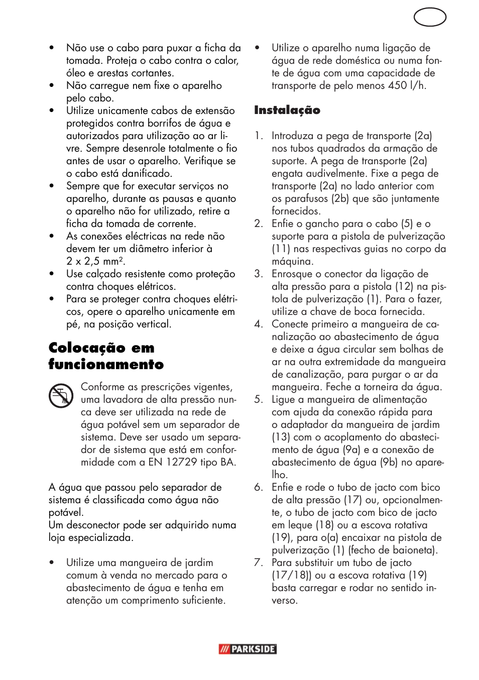 Colocação em funcionamento | Parkside PHD 150 C2 User Manual | Page 35 / 70