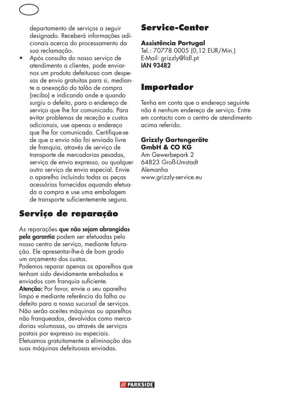 Serviço de reparação, Service-center, Importador | Parkside PHD 150 C2 User Manual | Page 42 / 70