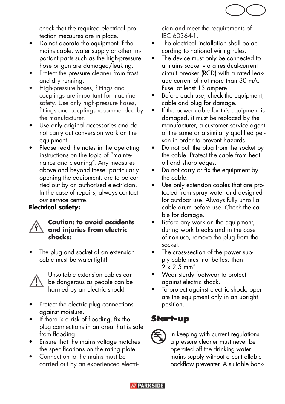 Mt gb, Start-up | Parkside PHD 150 C2 User Manual | Page 47 / 70