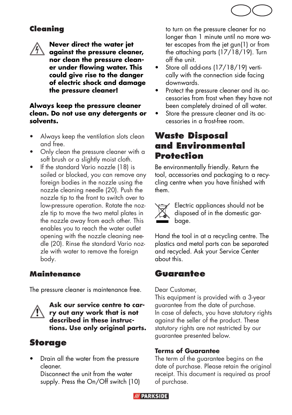 Mt gb, Storage, Waste disposal and environmental protection | Guarantee | Parkside PHD 150 C2 User Manual | Page 51 / 70