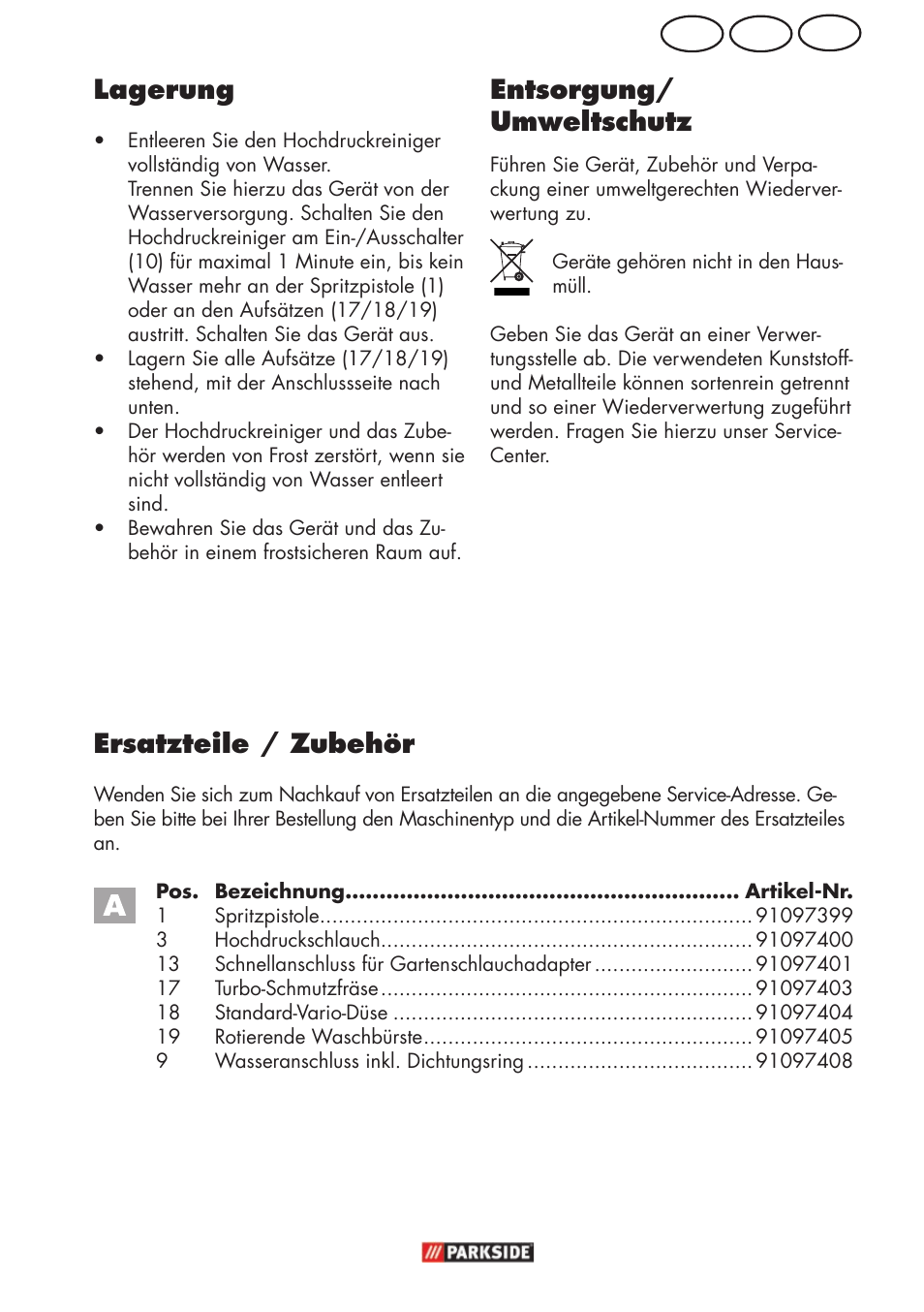 Ch at de lagerung, Entsorgung/ umweltschutz, Ersatzteile / zubehör | Parkside PHD 150 C2 User Manual | Page 65 / 70