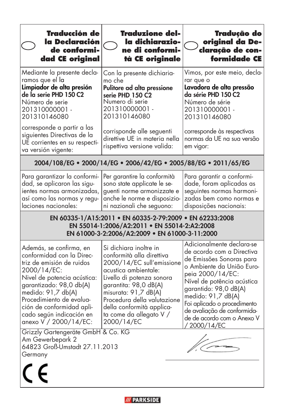 Parkside PHD 150 C2 User Manual | Page 68 / 70