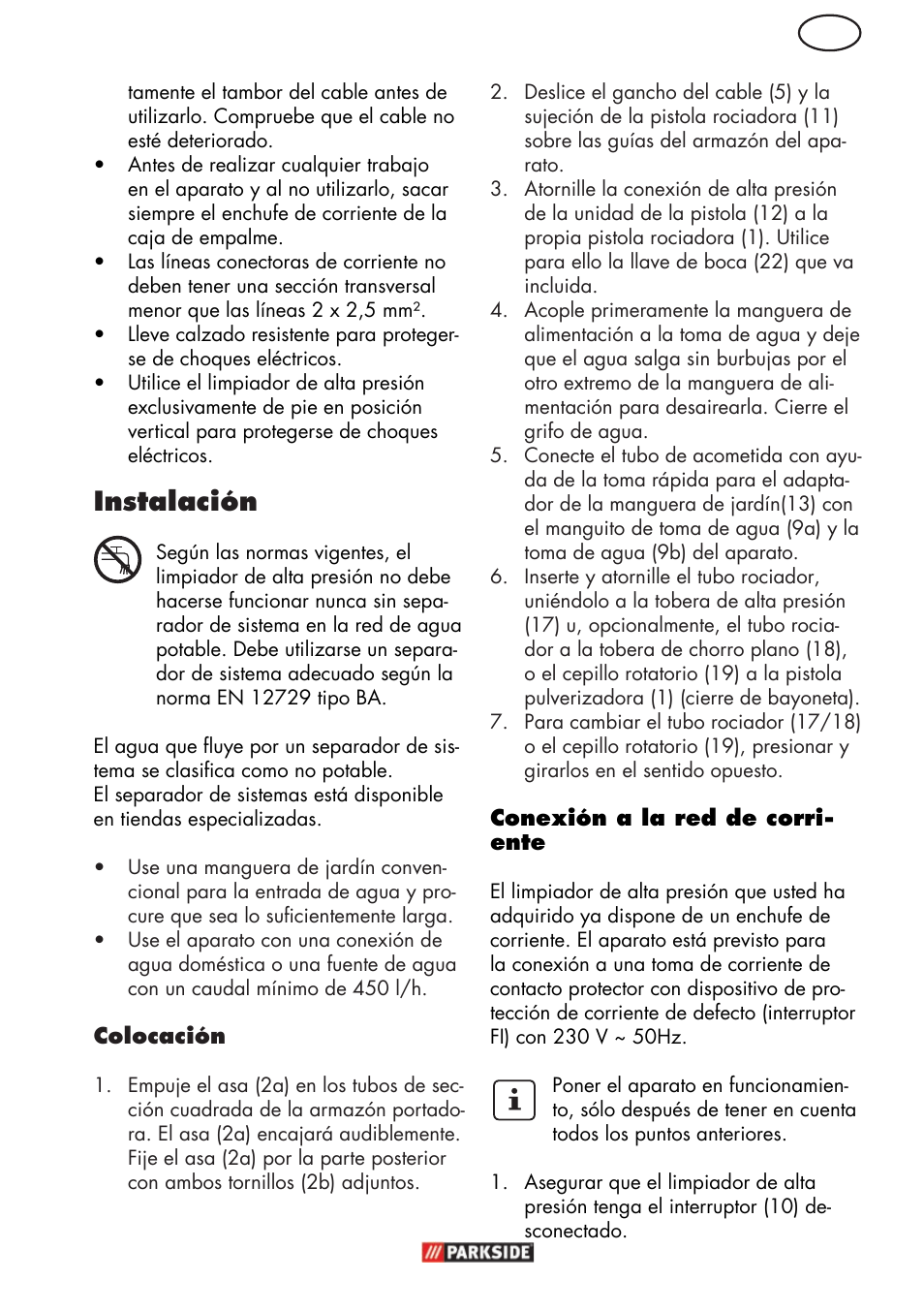 Instalación | Parkside PHD 150 C2 User Manual | Page 9 / 70