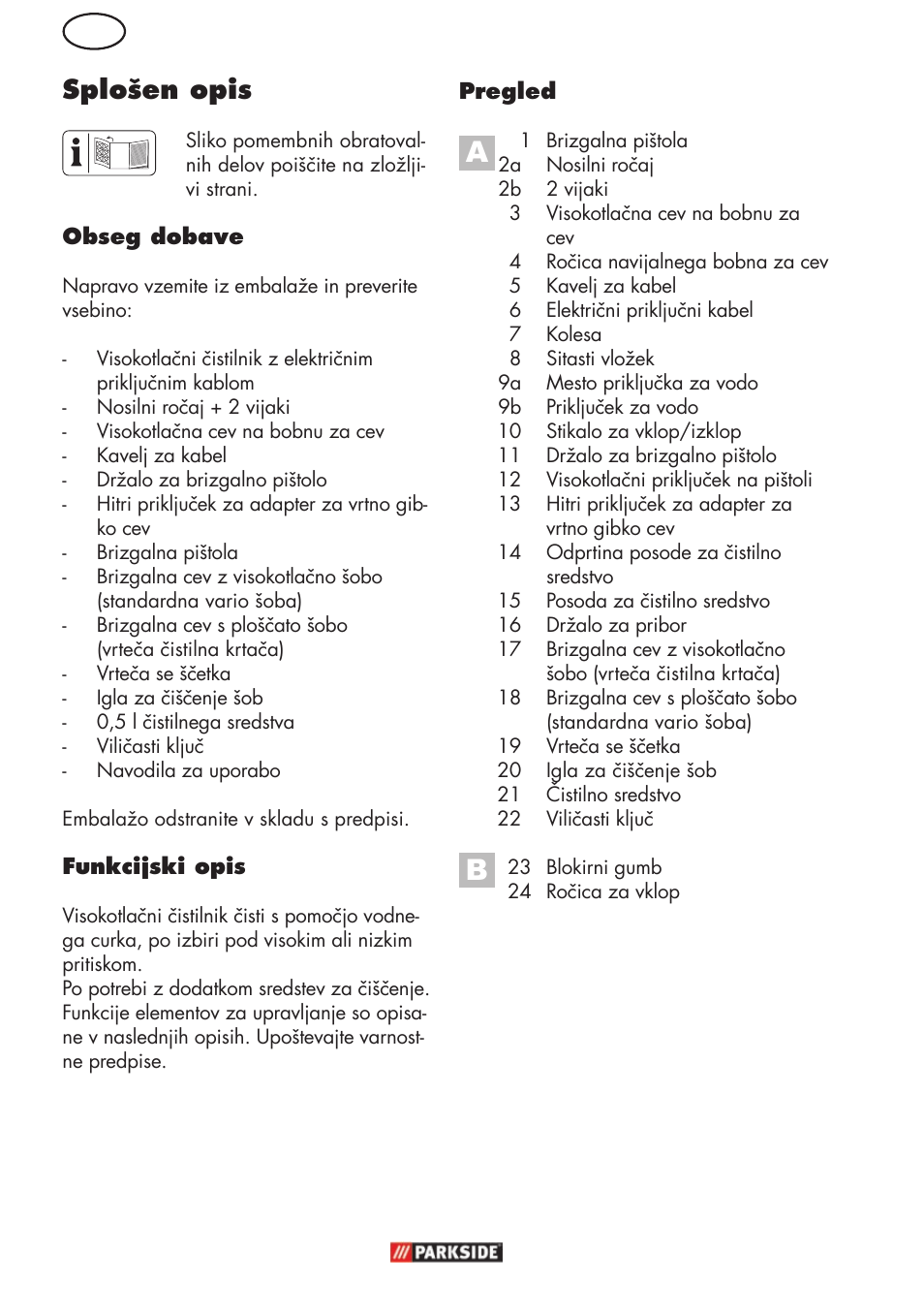 Splošen opis | Parkside PHD 150 C2 User Manual | Page 42 / 94