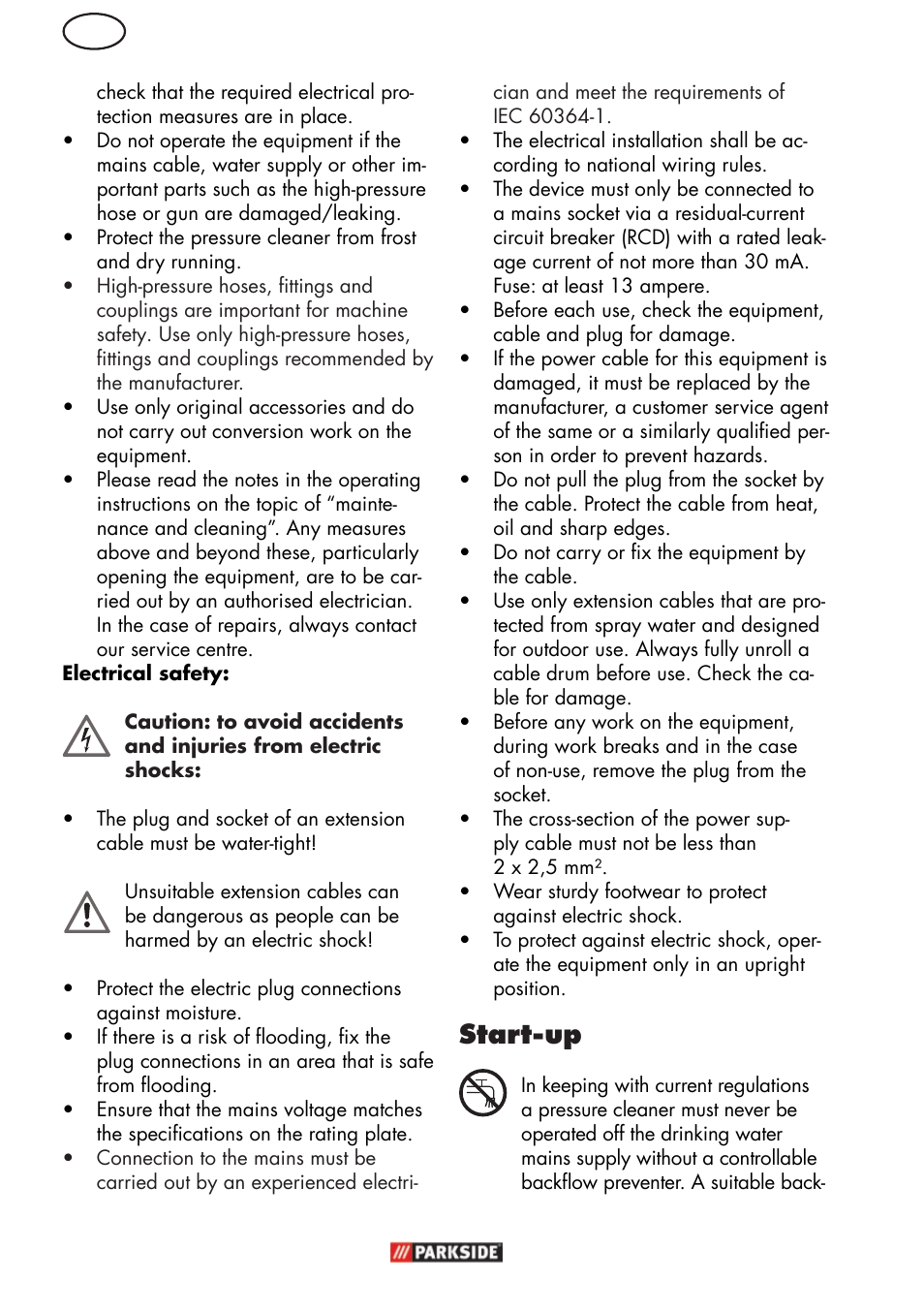 Start-up | Parkside PHD 150 C2 User Manual | Page 8 / 94