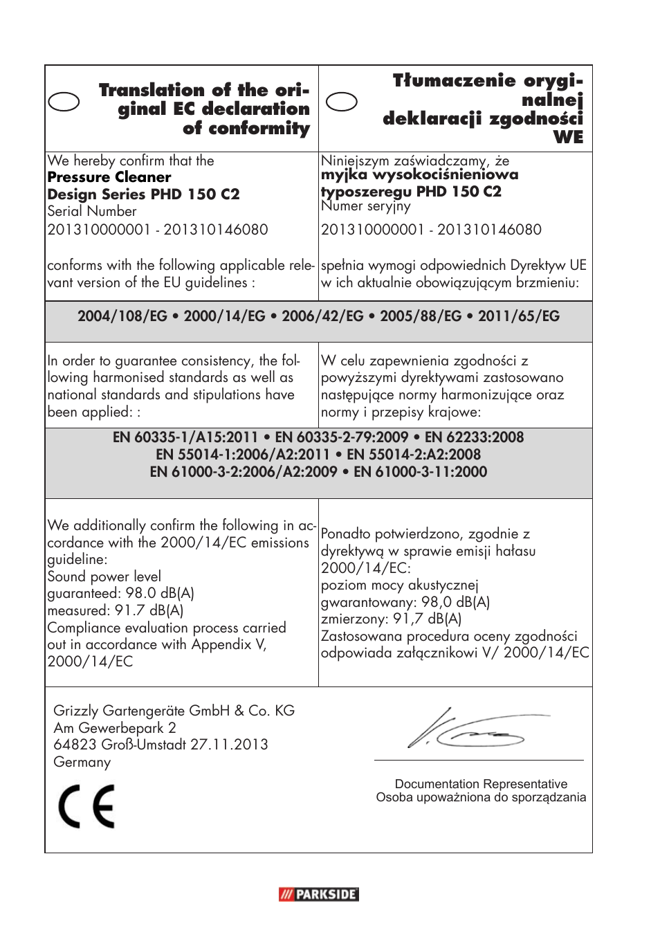 Parkside PHD 150 C2 User Manual | Page 90 / 94