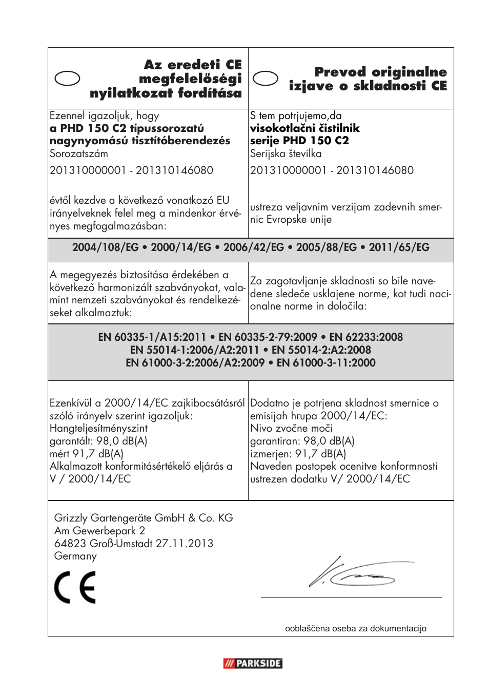 Parkside PHD 150 C2 User Manual | Page 91 / 94