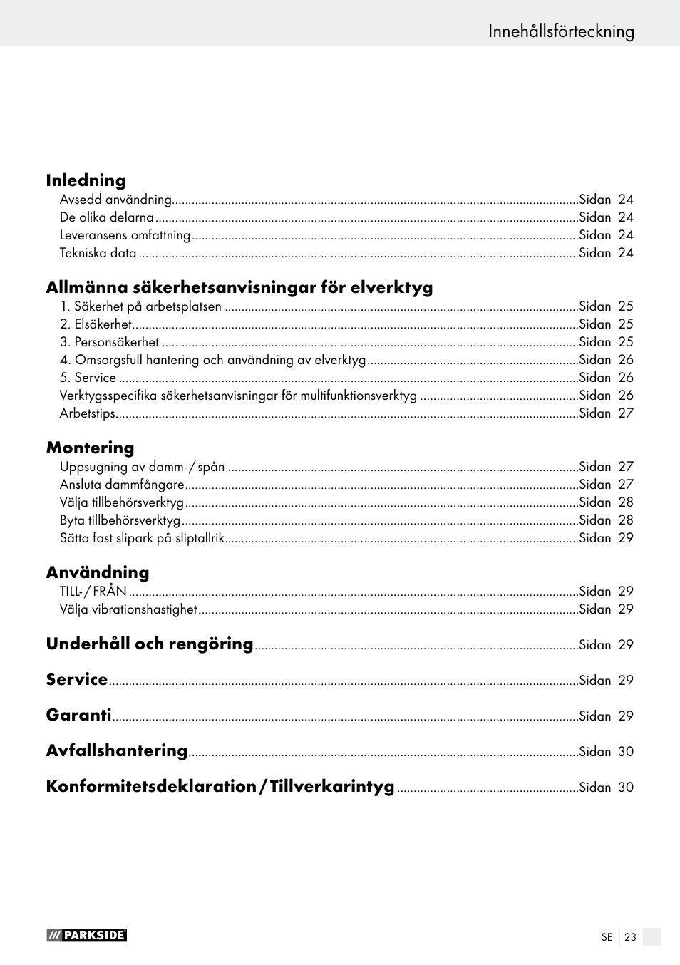 Parkside PMFW 280 A2 User Manual | Page 23 / 60