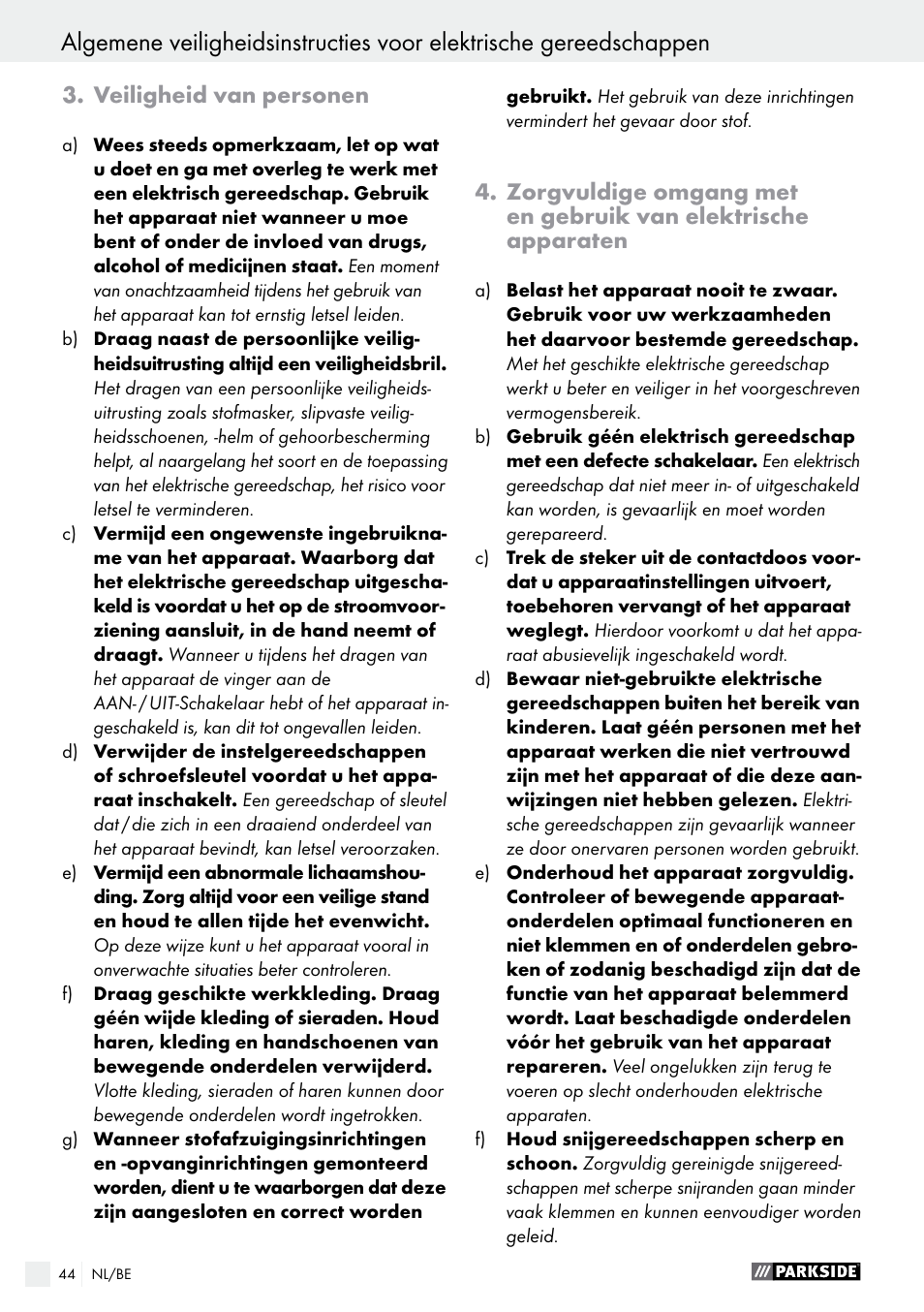 Parkside PMFW 280 A2 User Manual | Page 44 / 60