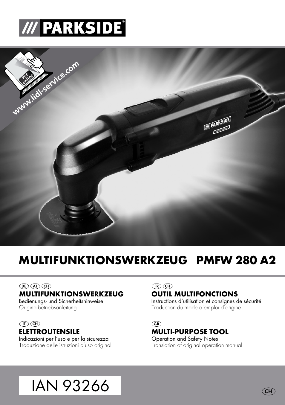 Parkside PMFW 280 A2 User Manual | 44 pages