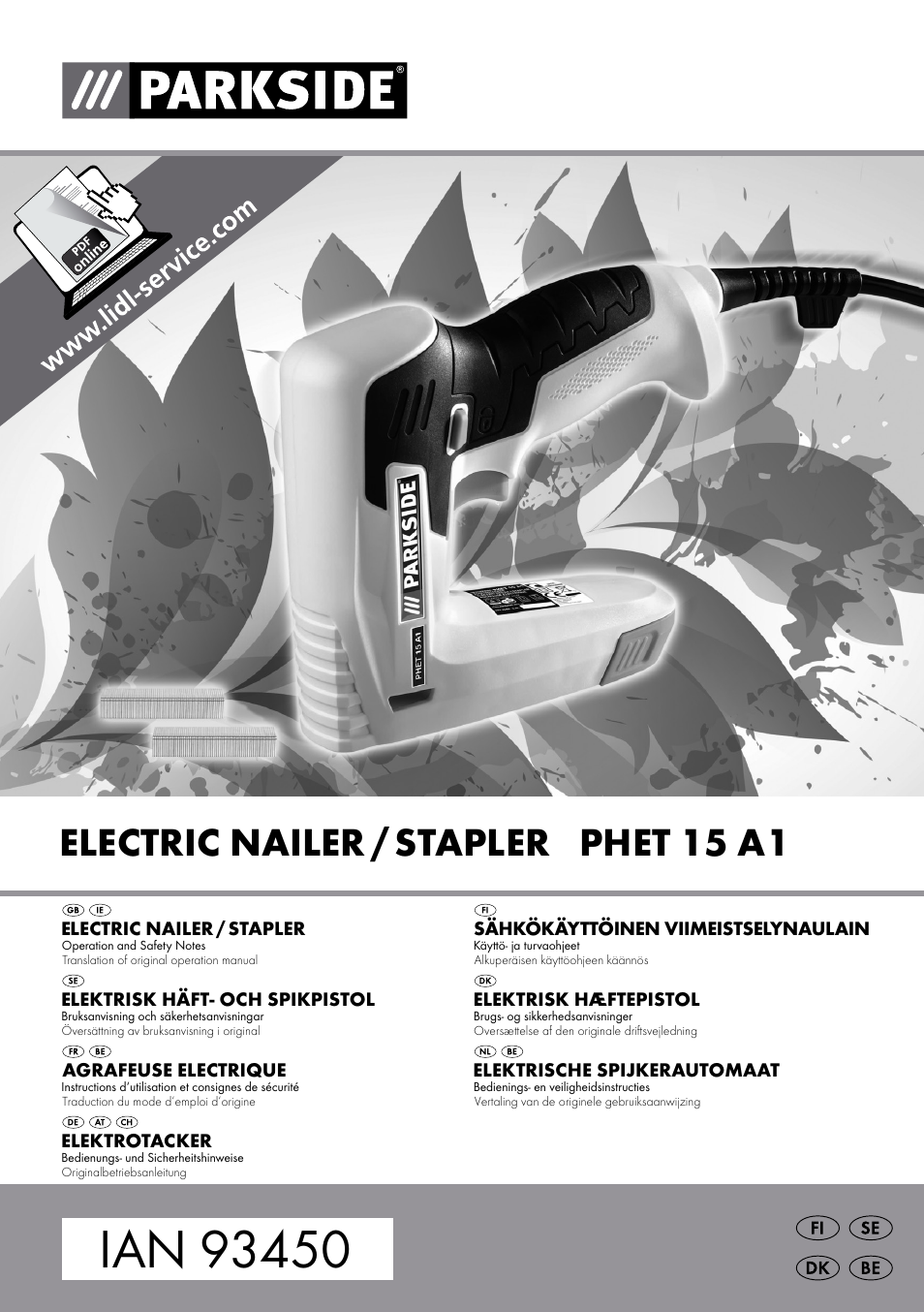 Parkside PHET 15 A1 User Manual | 58 pages