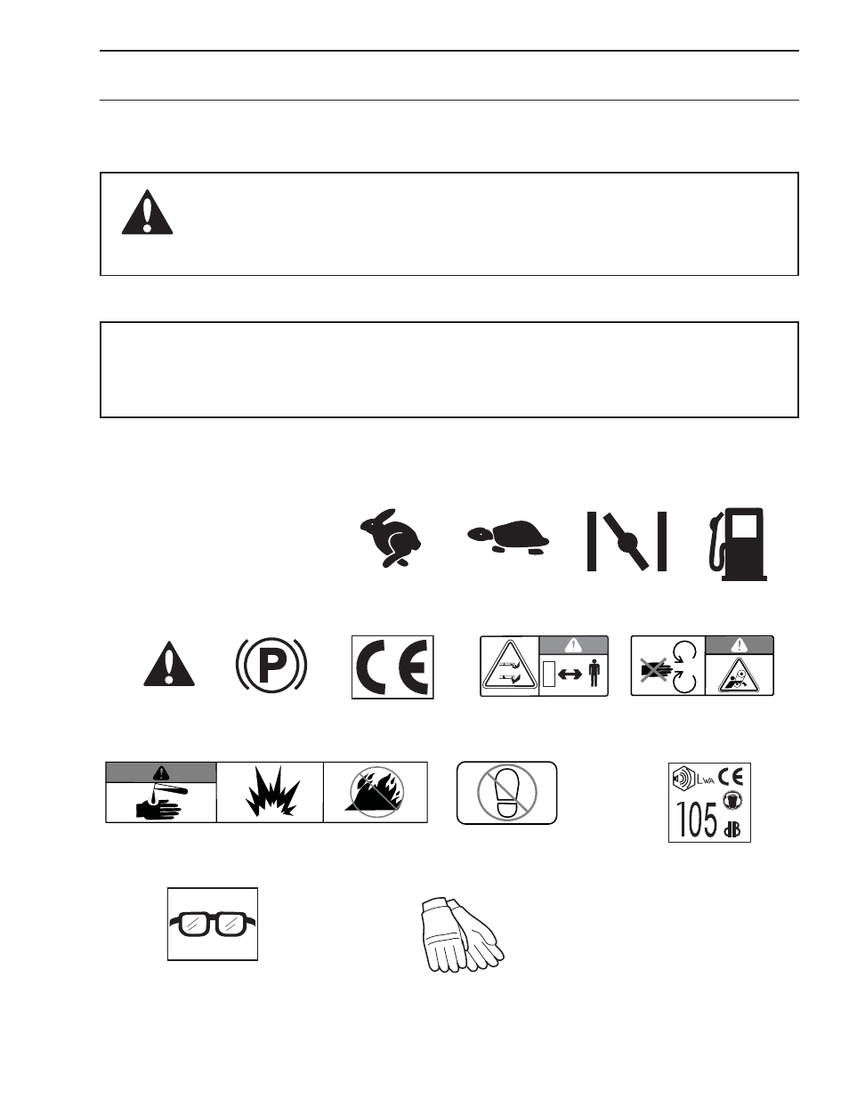 Symbols, Symbols and decals | Dixon Grizzly ZTR KOH/968999628 User Manual | Page 7 / 88