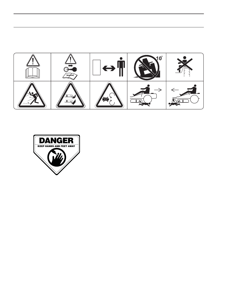 Symbols and decals | Dixon Grizzly ZTR KOH/968999628 User Manual | Page 8 / 88