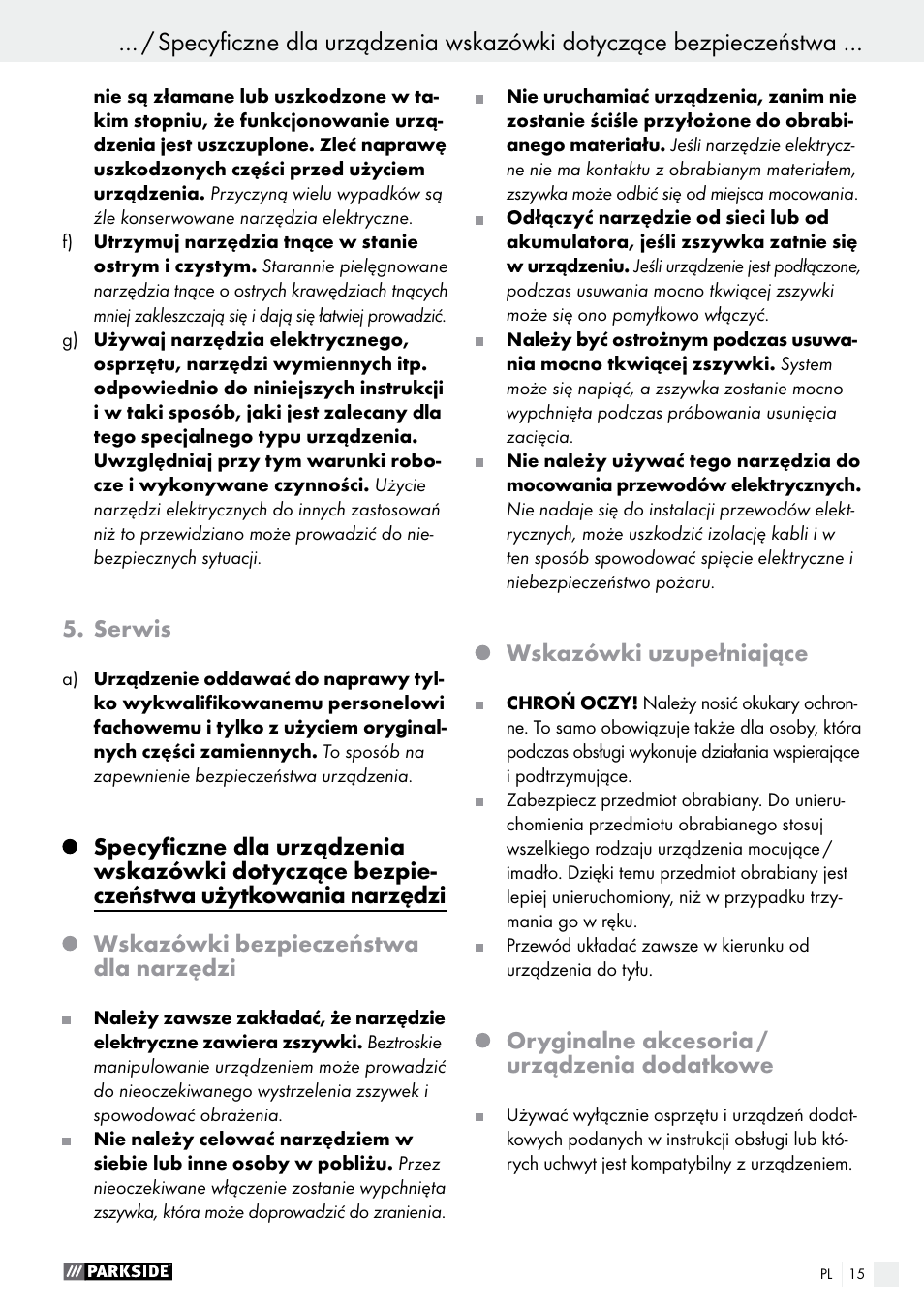 Parkside PHET 15 A1 User Manual | Page 15 / 50