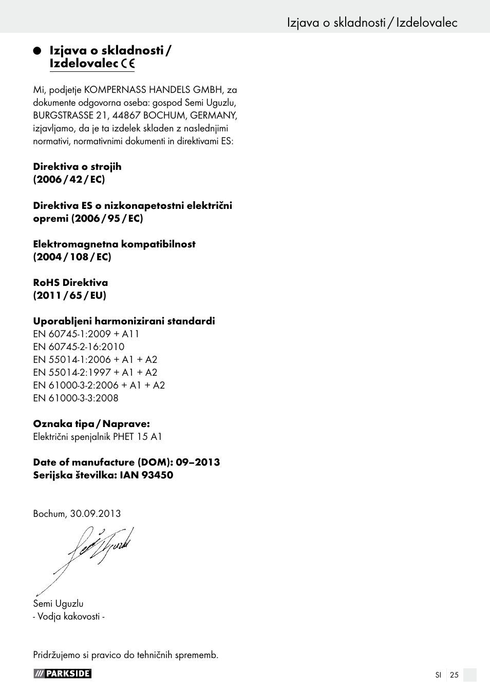 Parkside PHET 15 A1 User Manual | Page 25 / 50