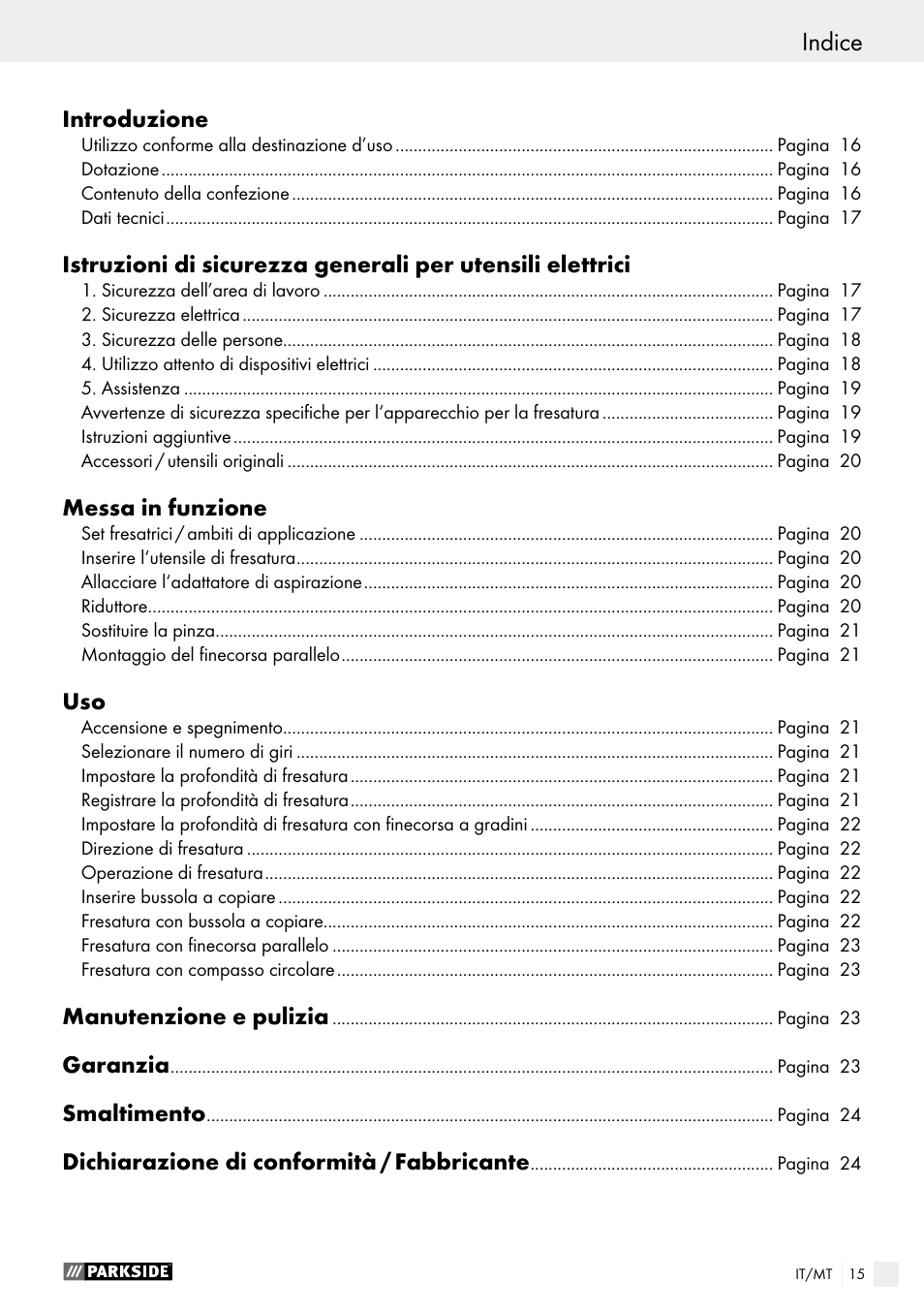 Parkside POF 1200 A1 User Manual | Page 15 / 55