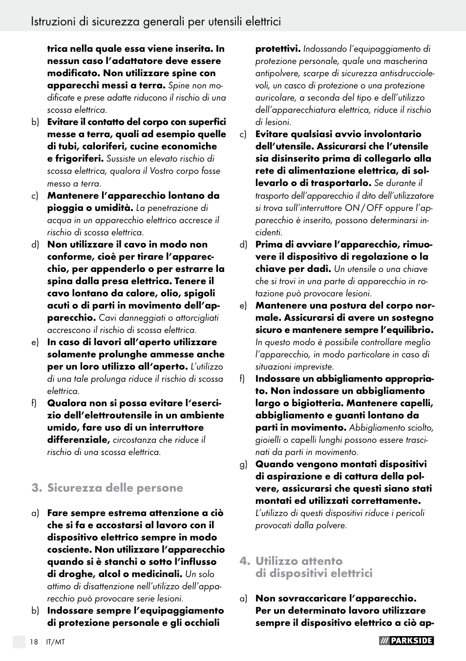 Sicurezza delle persone, Utilizzo attento di dispositivi elettrici | Parkside POF 1200 A1 User Manual | Page 18 / 55