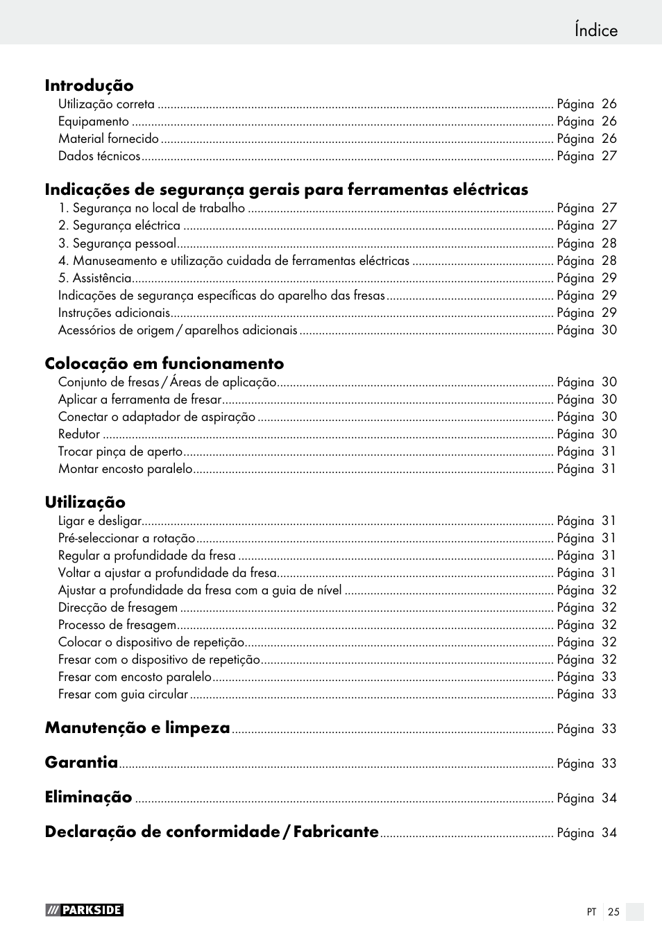 Parkside POF 1200 A1 User Manual | Page 25 / 55