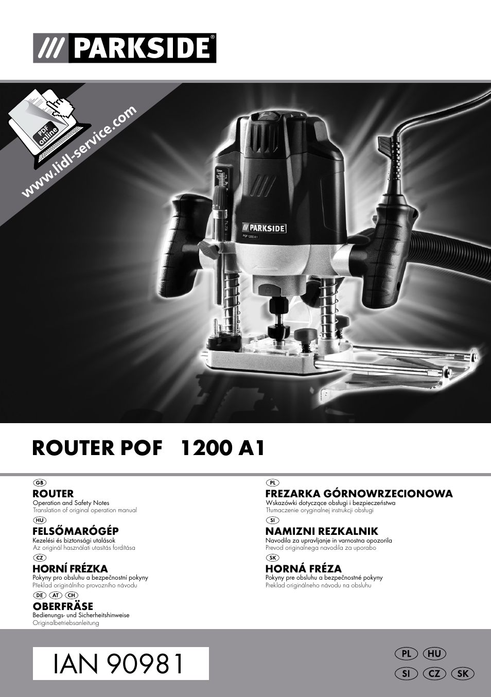 Parkside POF 1200 A1 User Manual | 77 pages