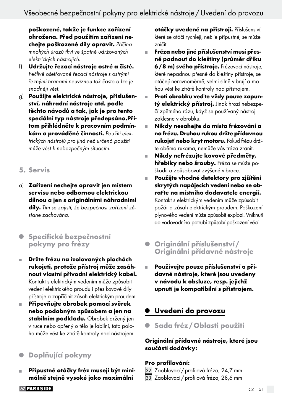 Parkside POF 1200 A1 User Manual | Page 51 / 77