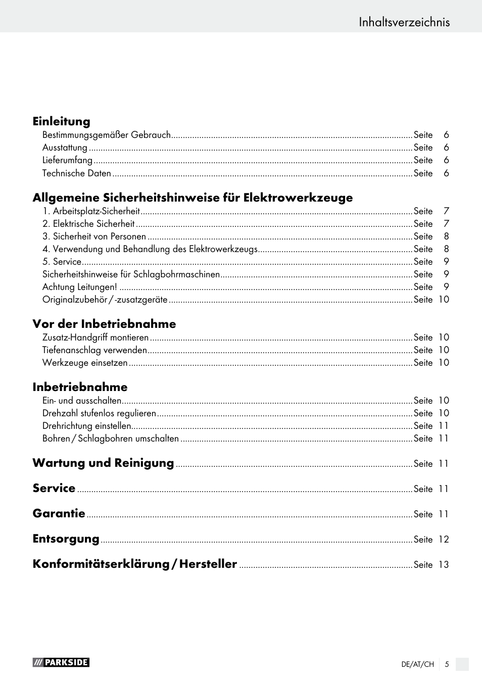 Parkside PSBM 500 A2 User Manual | Page 5 / 43