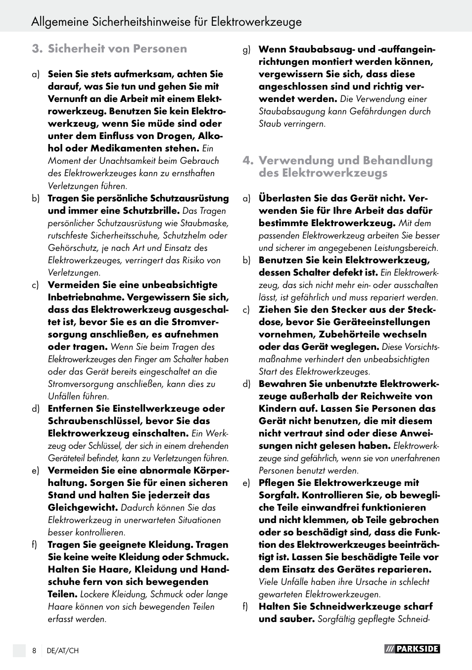 Parkside PSBM 500 A2 User Manual | Page 8 / 43