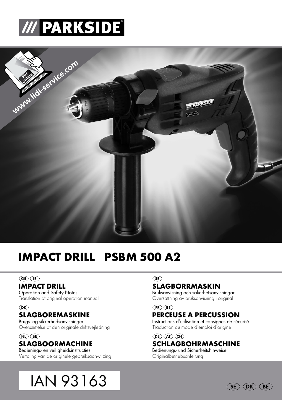 Parkside PSBM 500 A2 User Manual | 58 pages