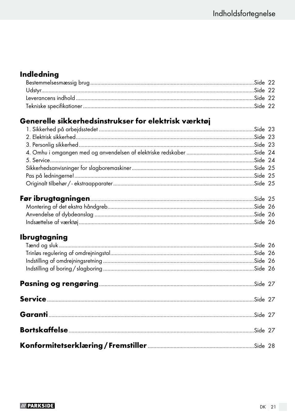 Parkside PSBM 500 A2 User Manual | Page 21 / 58