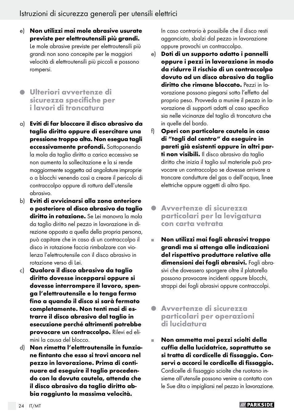 Parkside PMGS 12 B2 User Manual | Page 24 / 67