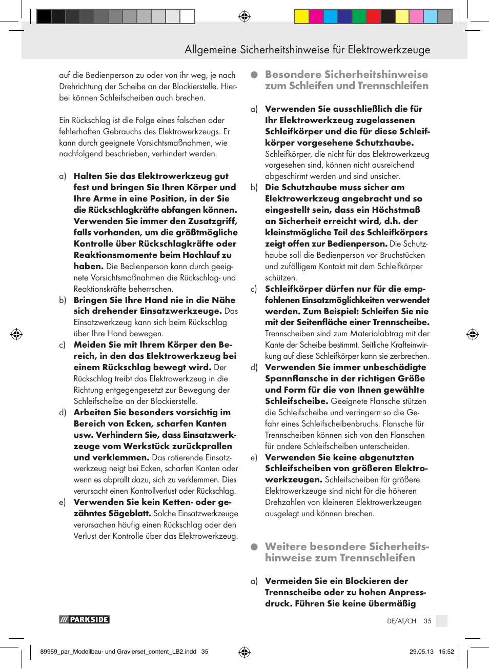 Parkside PMGS 12 B2 User Manual | Page 35 / 52