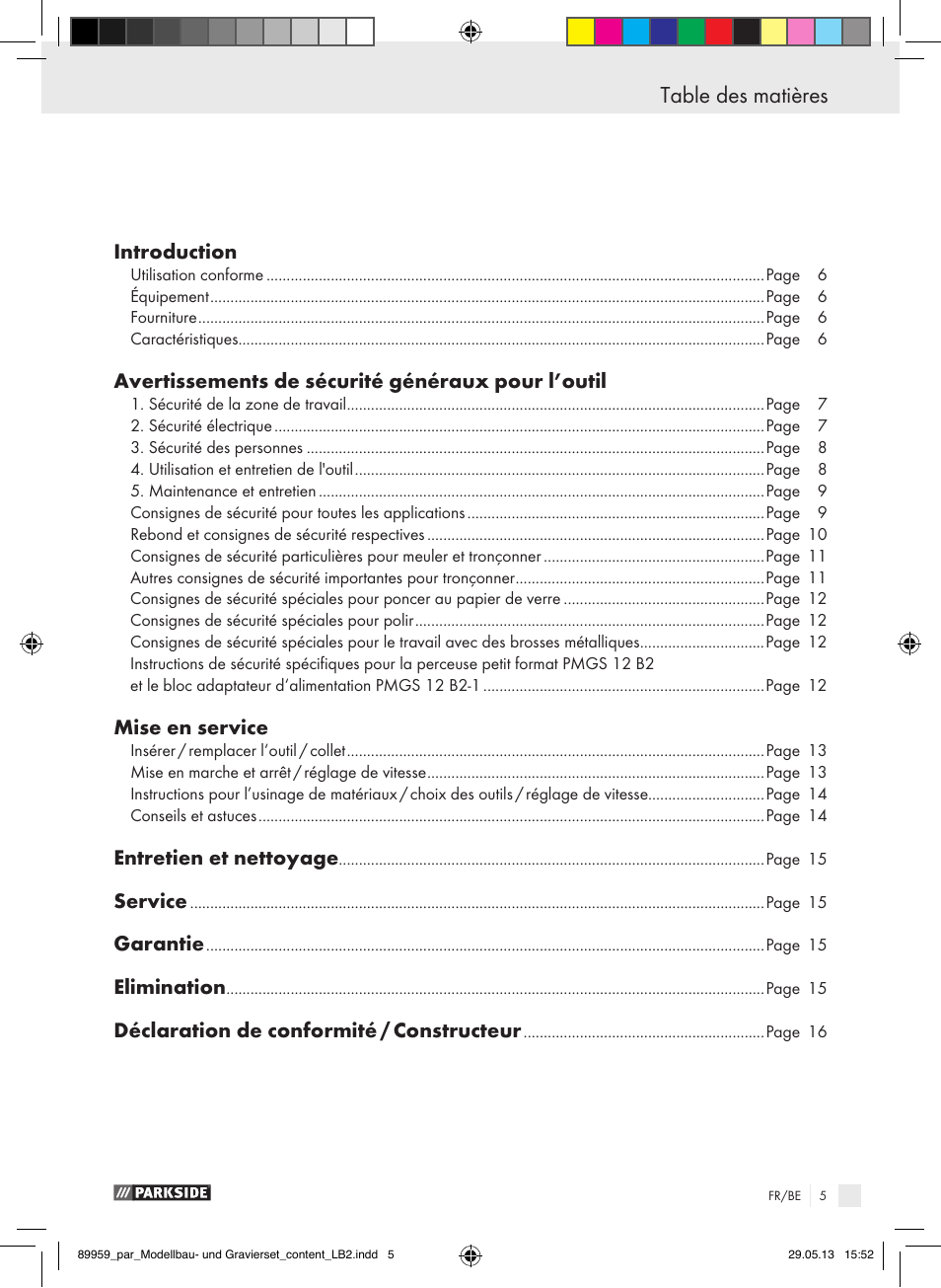 Parkside PMGS 12 B2 User Manual | Page 5 / 52