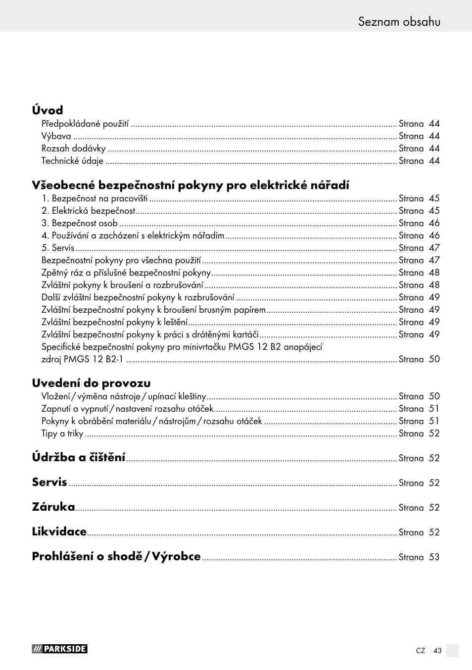 Parkside PMGS 12 B2 User Manual | Page 43 / 79