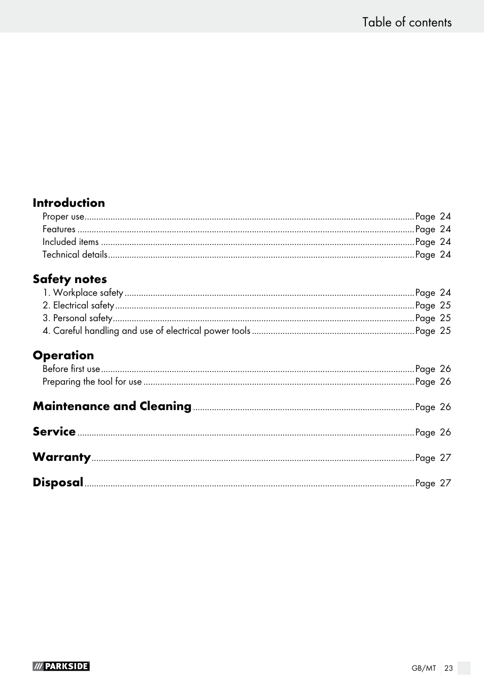 Parkside PHP 500 B2 User Manual | Page 23 / 34