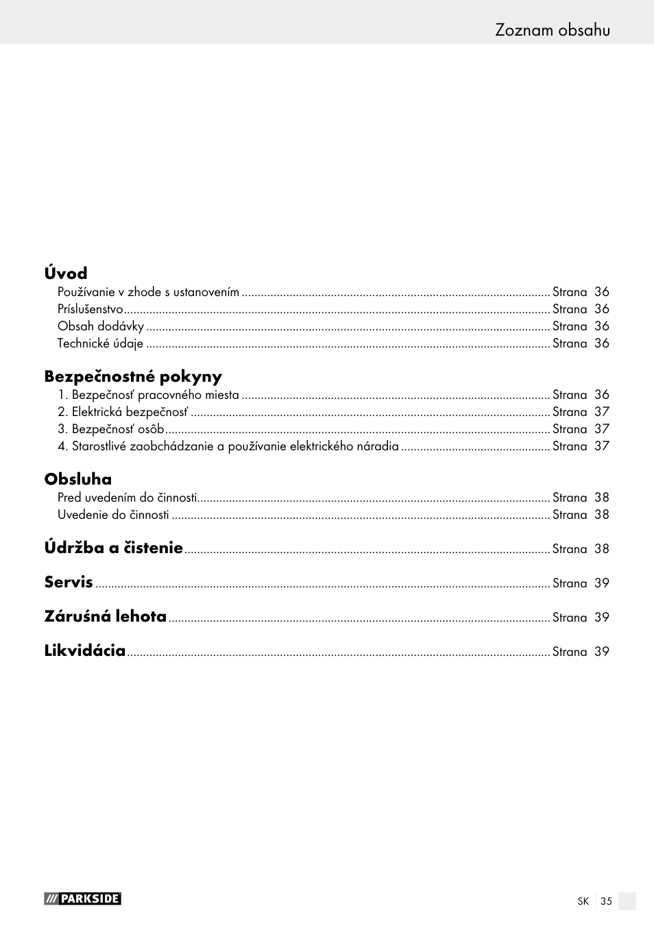 Parkside PHP 500 B2 User Manual | Page 35 / 46