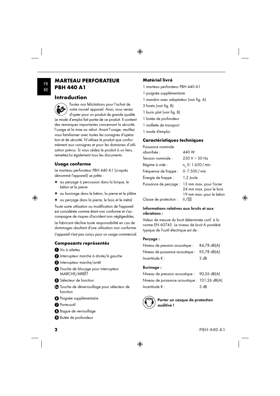 Marteau perforateur pbh 440 a1 introduction | Parkside PBH 440 A1 User Manual | Page 5 / 27