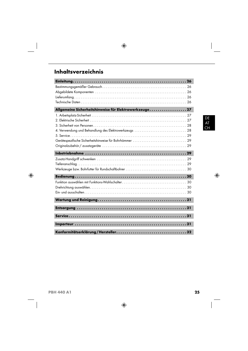 Parkside PBH 440 A1 User Manual | Page 28 / 36