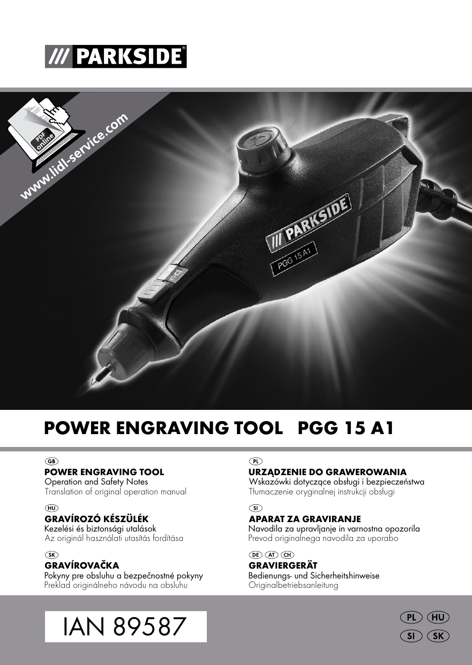 Parkside PGG 15 A1 User Manual | 96 pages