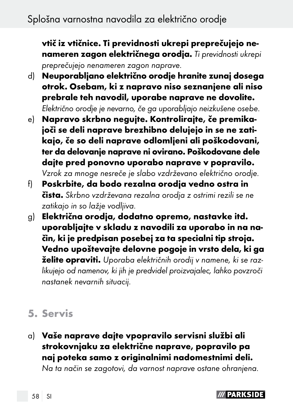 Servis | Parkside PGG 15 A1 User Manual | Page 58 / 96