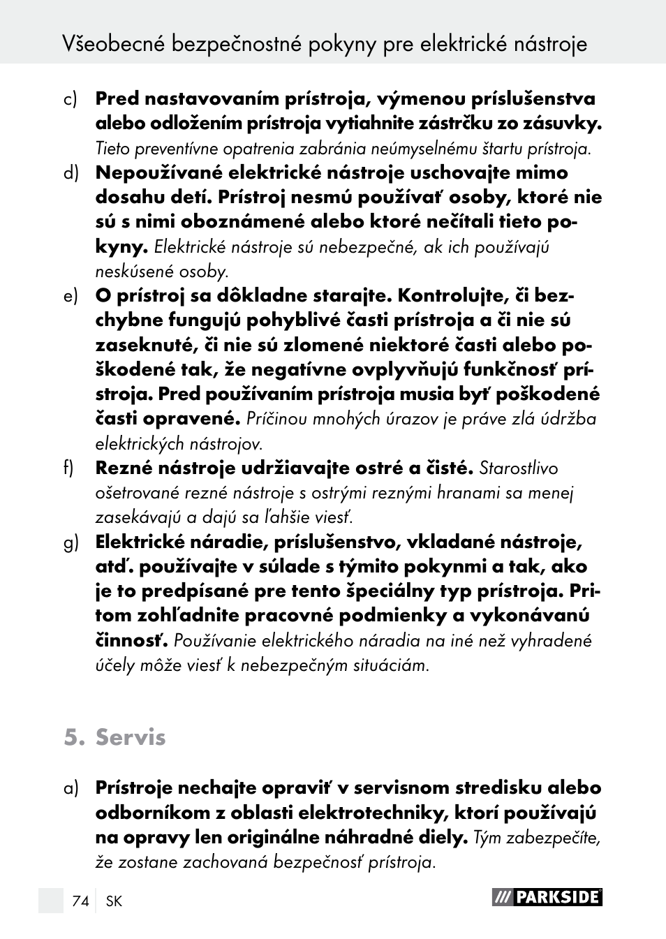 Servis, Obsluha | Parkside PGG 15 A1 User Manual | Page 74 / 96