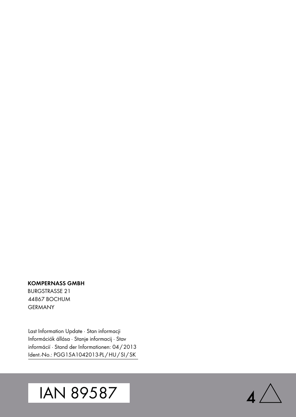 Parkside PGG 15 A1 User Manual | Page 96 / 96