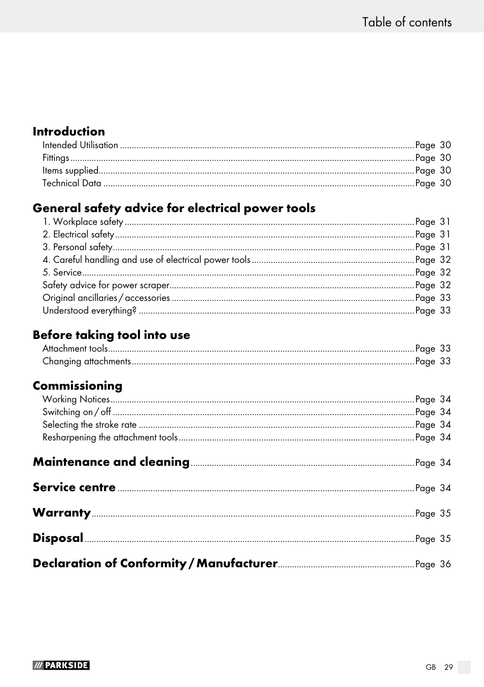 Parkside PES 200 B1 User Manual | Page 29 / 37