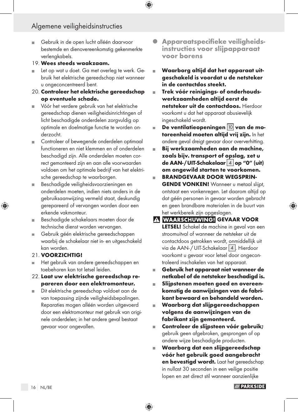 Parkside PBSG 95 A1 User Manual | Page 16 / 36