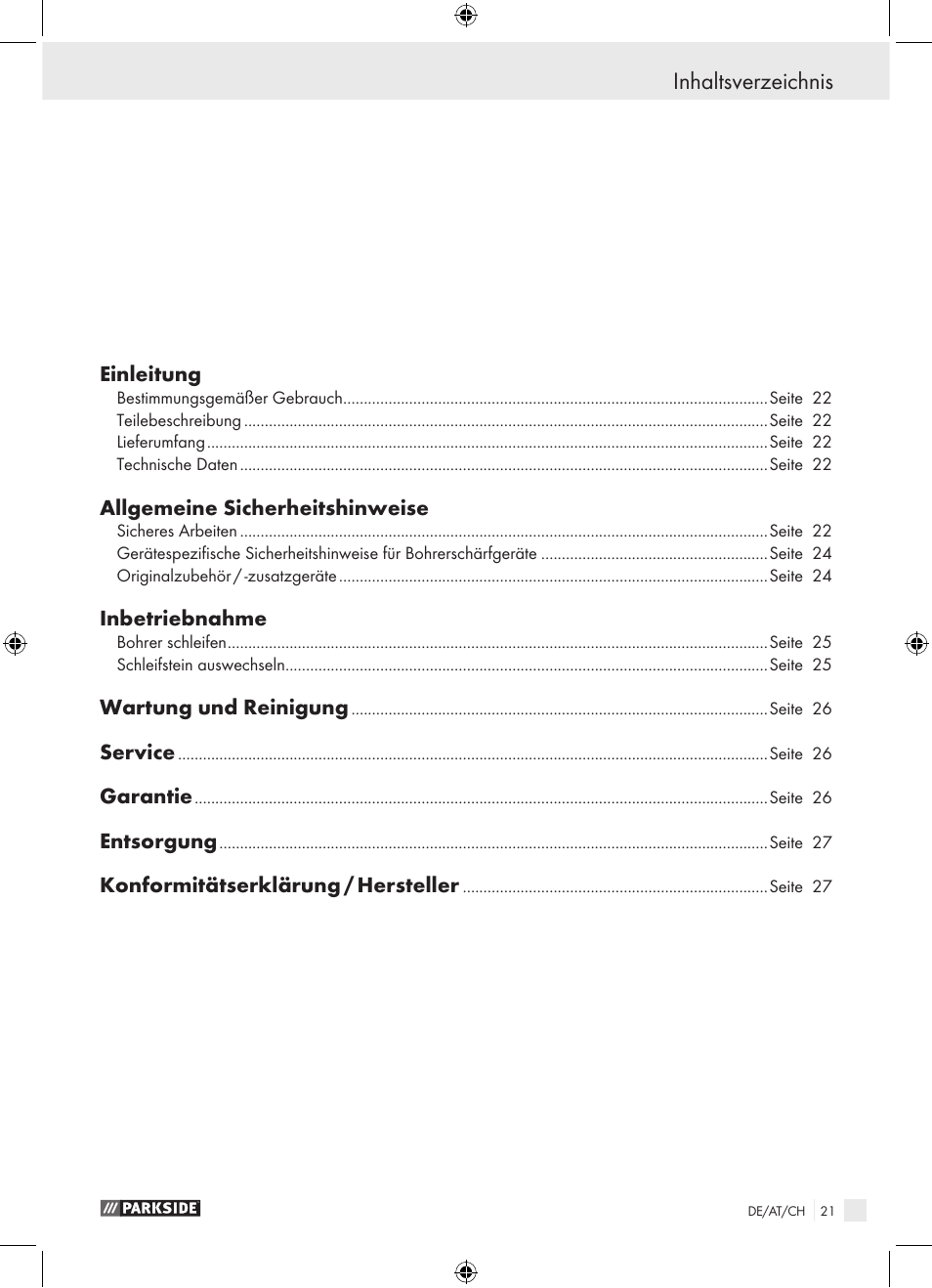 Parkside PBSG 95 A1 User Manual | Page 21 / 36