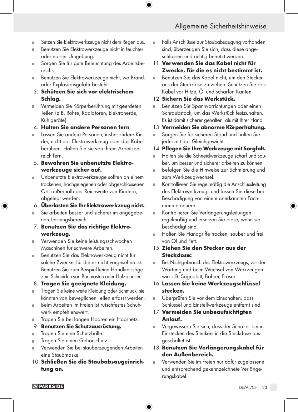 Parkside PBSG 95 A1 User Manual | Page 23 / 36