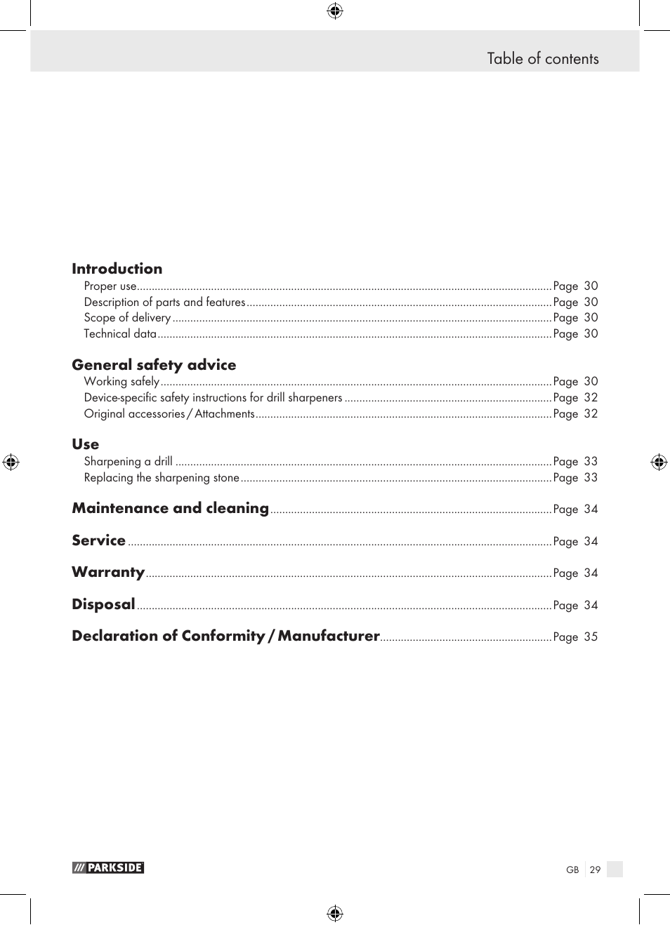 Parkside PBSG 95 A1 User Manual | Page 29 / 36