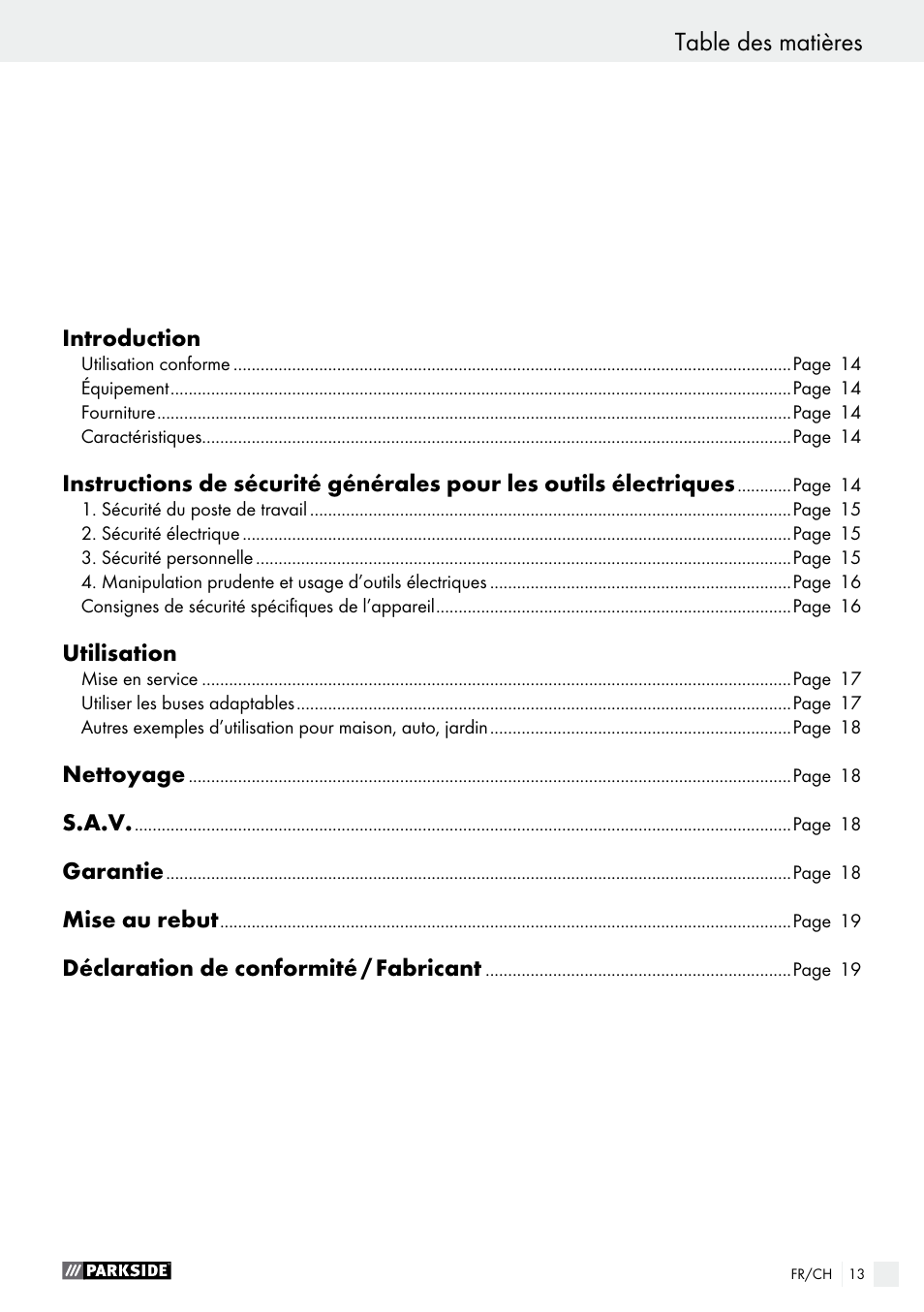 Parkside PHLG 2000 B1 User Manual | Page 13 / 36